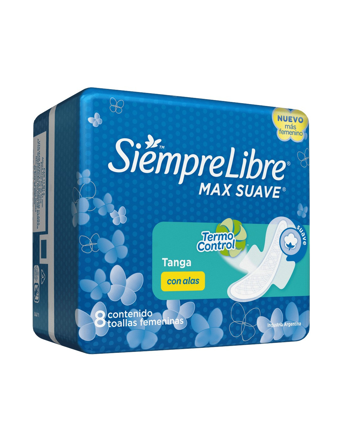 TOALLITAS FEMENINAS SIEMPRE LIBRE TANGA X8 C/A TERMO CONTROL